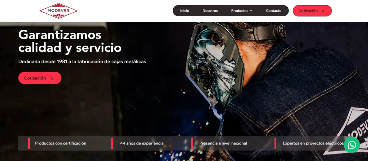Sitio web de Modever