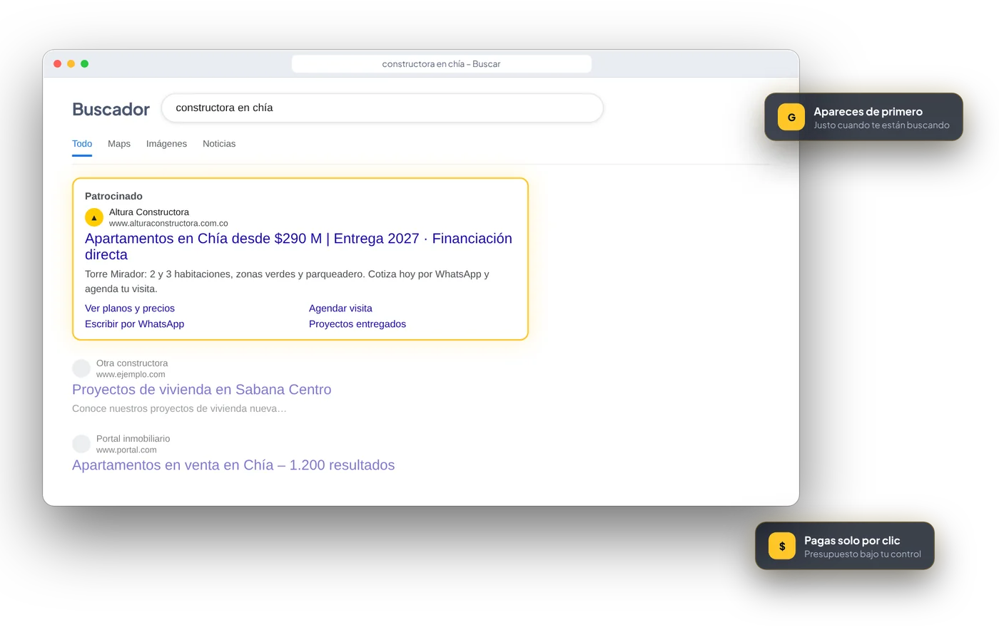 Ejemplo: Anuncio en Google