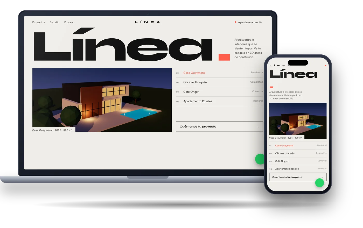 Concepto de sitio web para arquitectura